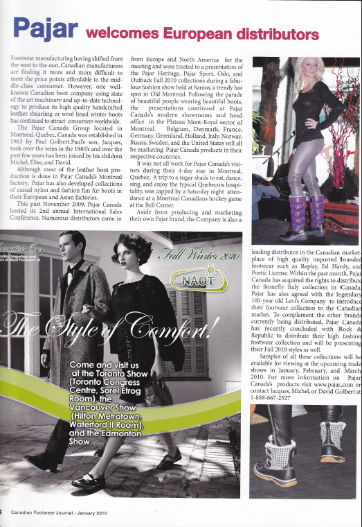 PAJAR CANADA - PAUL GOLBER PERFORMANCE FASHION FOOTWEAR FOR OVER 5 GENERATIONS 1