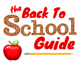 Back-to-school guide image with apple and pencil