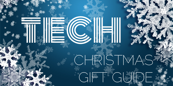 Tech Christmas gift guide with snowflakes