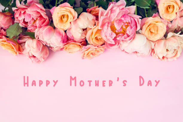 Mother's Day pink roses and peonies