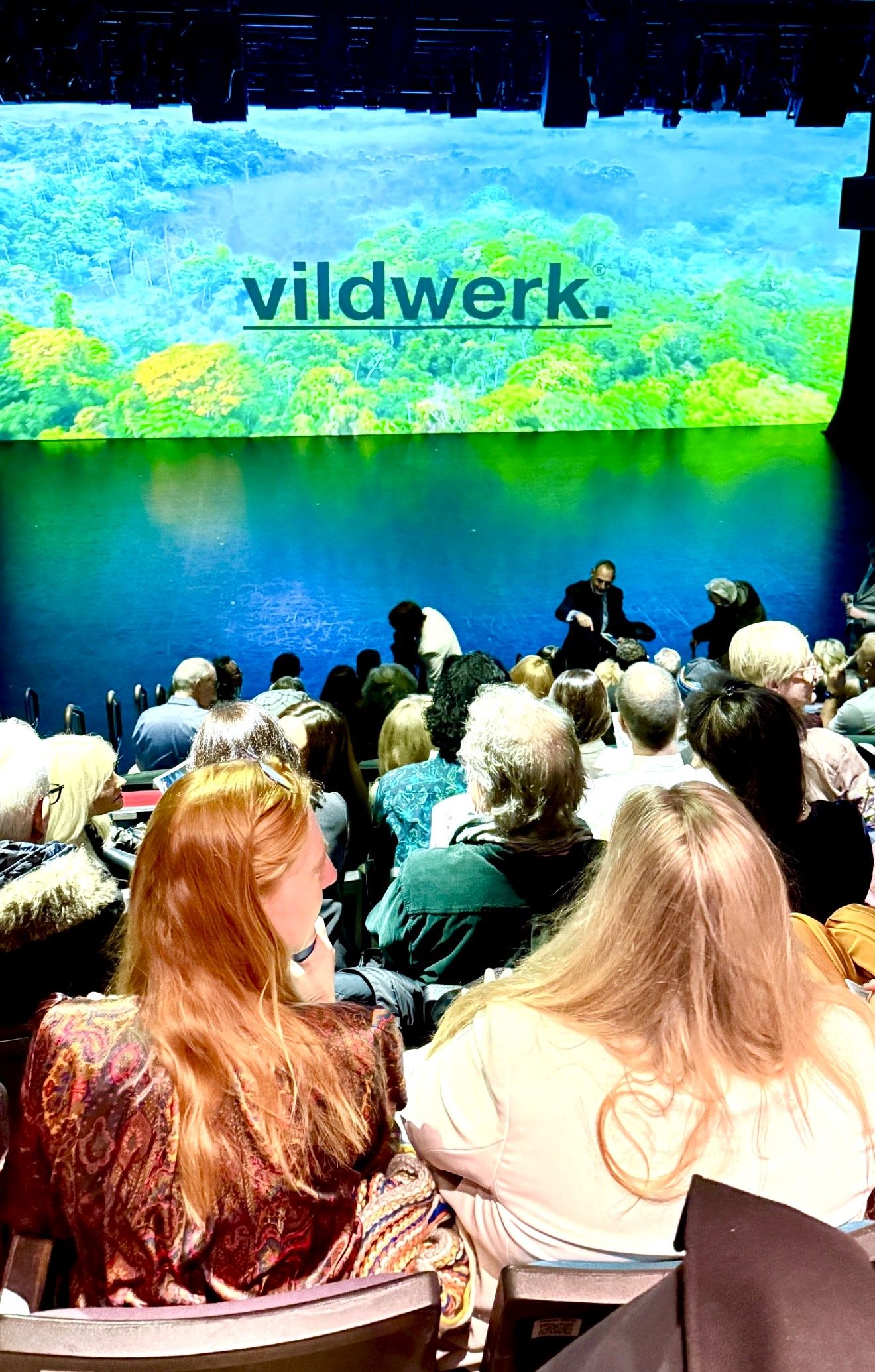 Audience viewing Vildwerk nature projection