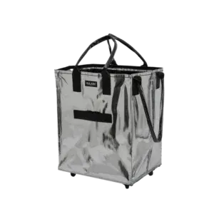 Silver insulated cooler tote bag